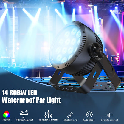 LED Par Light – Podiumverlichting – DJ Licht – LED Wash Light – Stroboscoop – Waterdicht IP65 – 14x15W RGBW LED – DMX512 Besturing – EU Plug 4PCS