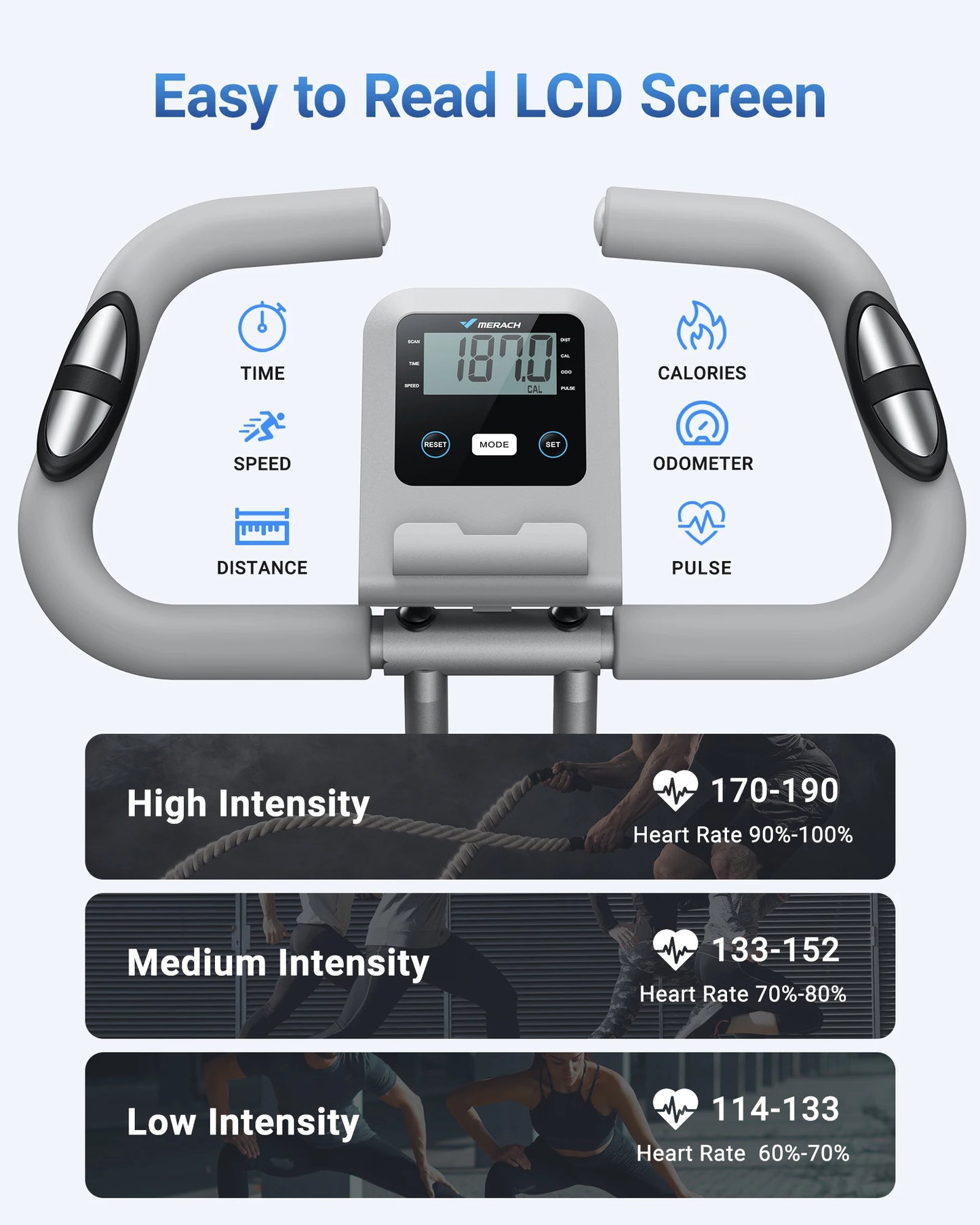 Fitnessfiets – Hometrainer – Cardiofiets – Magnetische Fiets – Opvouwbare Fitnessfiets – 16 Weerstandsniveaus – Inclusief LCD-Display