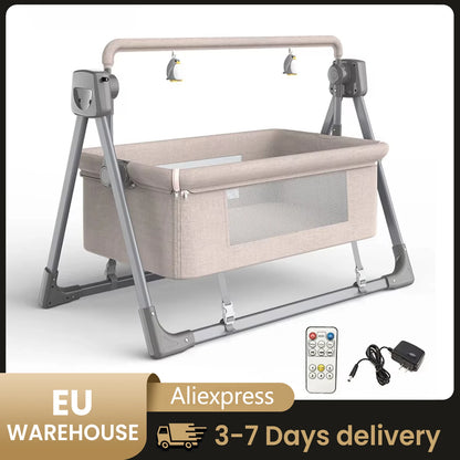 Co Sleeper - Baby Wieg - Wipstoel - Multifunctionele Elektrische Schommelstoel  - 0-3 Jaar - Intelligente Slaapfunctie – Afstandsbediening - Newborn Baby Slapen Mand – Weig - Donkergrijs