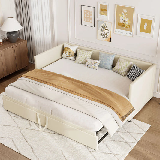 Uittrekbaar Bed – Slaapbank – Bedbank – Multifunctioneel Bed – Sofa Bed – 90x200 cm Uitbreidbaar Tot 180x200 cm – Zachte Velvet Stof – Huidvriendelijk