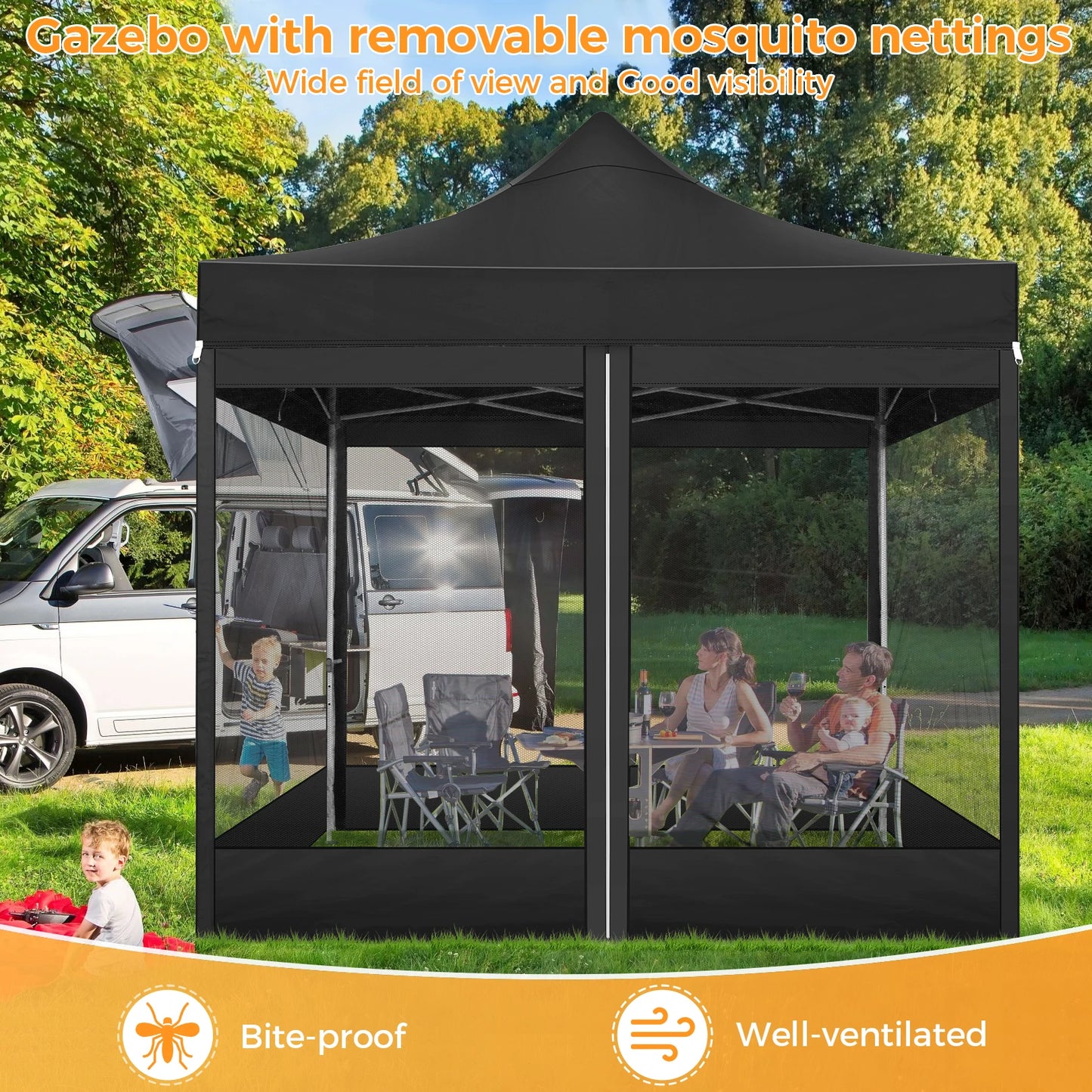 Partytent – Tuinkamer – Vouwtent – Schaduwtent – Markttent – Waterdicht – UV-Bescherming - Blauw