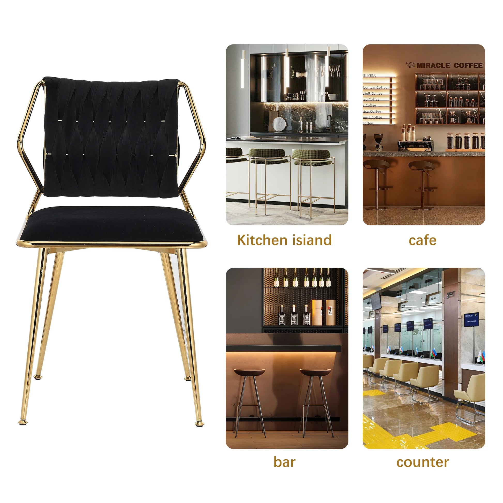 Eetkamerstoelen – Stoelen – Velvet Stoelen – Metalen Stoelen – Comfortabel – Stevig – Set Van 2 - QUORE
