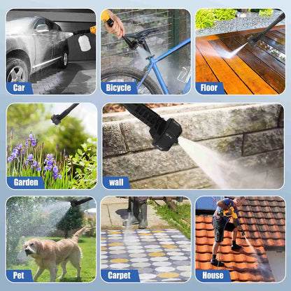 Hogedrukreiniger - Terrasreiniger - Waterpistool - Draadloze - Elektrische - 20000mAh Accu - 65 Bar -  6-in-1 Spuitpistool - Pressure Washer - Borstelloze  - Autowasser en Tuinreiniger – Inclusief 2x Accu