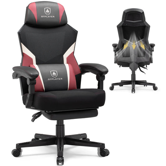 Gamingstoel – Gamestoel – Bureaustoel – Gaming Chair – Racestoel – Verstelbaar Tot 135° – Ademend Mesh Met Brede Zitting