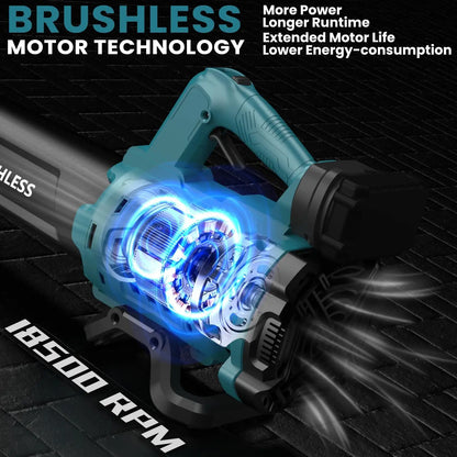 Bladblazer - Bladblazers met Accu - Elektrische Bladblazer - Brushless Motor - Draadloze - 130MPH - 480CFM - voor Tuin - Sneeuw - Terras - 1 Accu