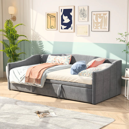 Rosahqnda Folding Sofa 90/180x200cm Multifunctional Two-in-One Sofa Bed Single/Double Upholstered bed Velvet Guest bed