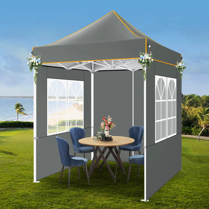 Partytent –  Pop-Up Luifel – Zonnescherm – Overkapping – Tuinpaviljoen – Waterdicht Oxford Doek – Verstelbare Hoogte - 2 x 2 Meter - Grijs