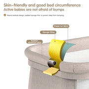 Babybed - Wieg - Elektrisch Babybed - Elektrisch Babybed - Verplaatsbaar - Draagbaar - Ledikant - Met Afstandsbediening - Bluetooth-Kaki