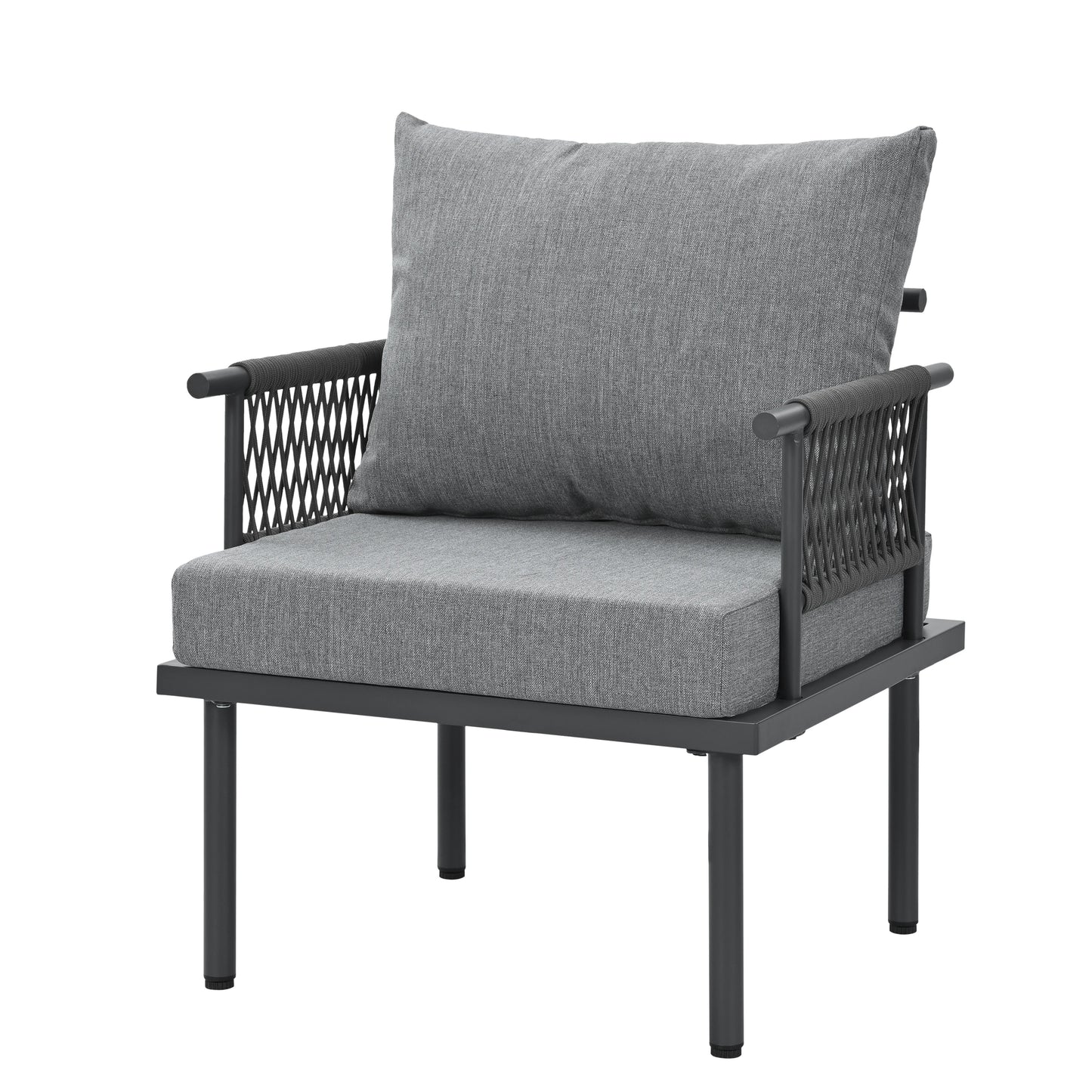 Loungeset – Tuinset – Buitenmeubelen – Zithoek – Weerbestendige Kussens – Verzinkt Stalen Frame