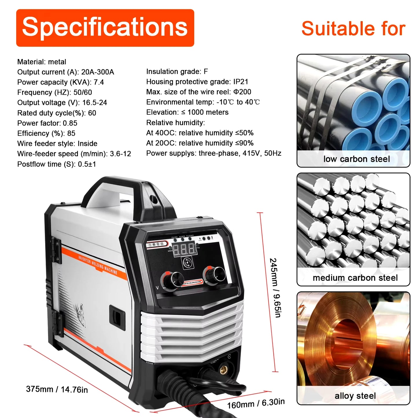 Lasmachine – Lasser – MIG Machine – MMA Apparaat – TIG Lasapparaat – Digitaal Display – Automatische Draadvoeding