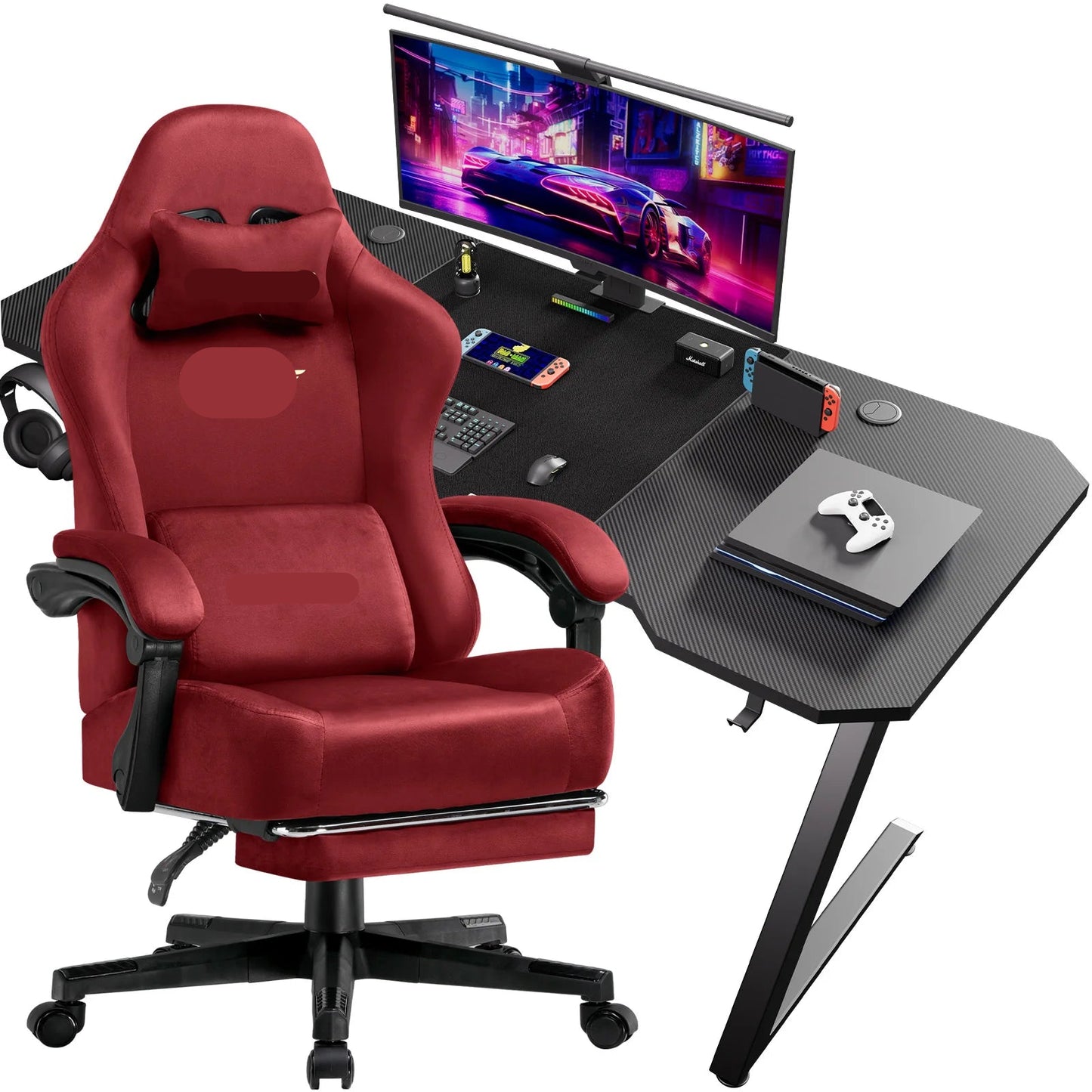 Gamingtafel – Game Bureau – Computertafel – Laptoptafel – Gaming Desk – Ergonomisch Ontwerp – Verstelbare Stoel