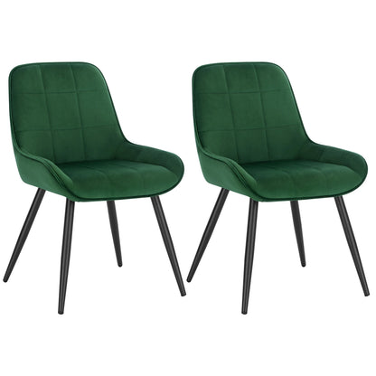 Velvet Stoelen – Eetkamerstoelen – Relaxstoelen – Design Stoelen – Scandinavische Stoelen – Donkergroen – Ergonomisch Ontwerp – Stevig Metalen Frame