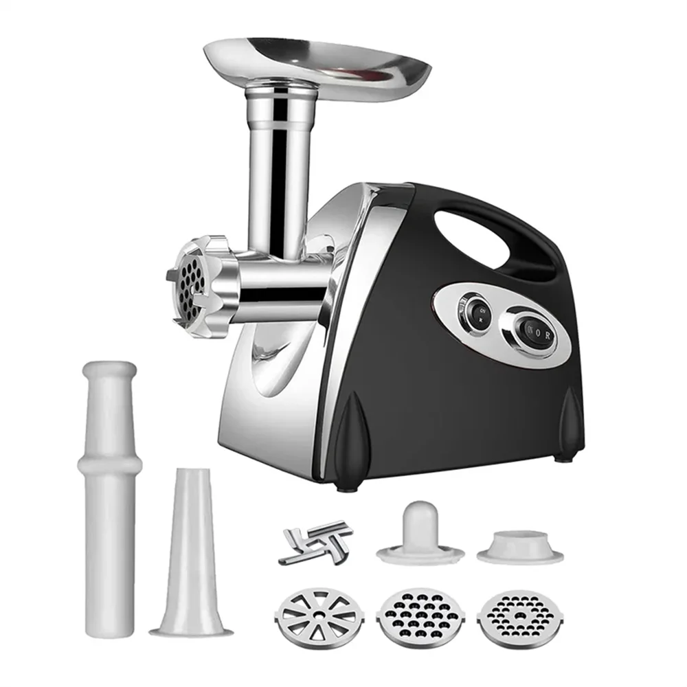 Elektrische Vleesmolen - Worstmolen - Meat Grinder - Krachtige Motor - Alle Soorten Vlees - Inclusief Accessoires - 28 x 18.5 x 33 cm - 2800W - Zwart