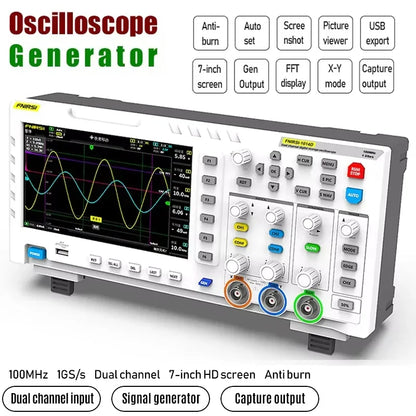 Oscilloscoop – Signaalgenerator – Meetinstrument – Elektronisch Testinstrument – FNIRSI-1014D Standard – 2 Kanalen 100 MHz – 7 Inch Kleurenscherm