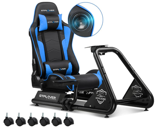 Simracing Cockpit – Race Simulator Frame – Simracer Stoel – Gaming Cockpit – Racing Setup – Verstelbaar Design – Ingebouwde 3D Speakers