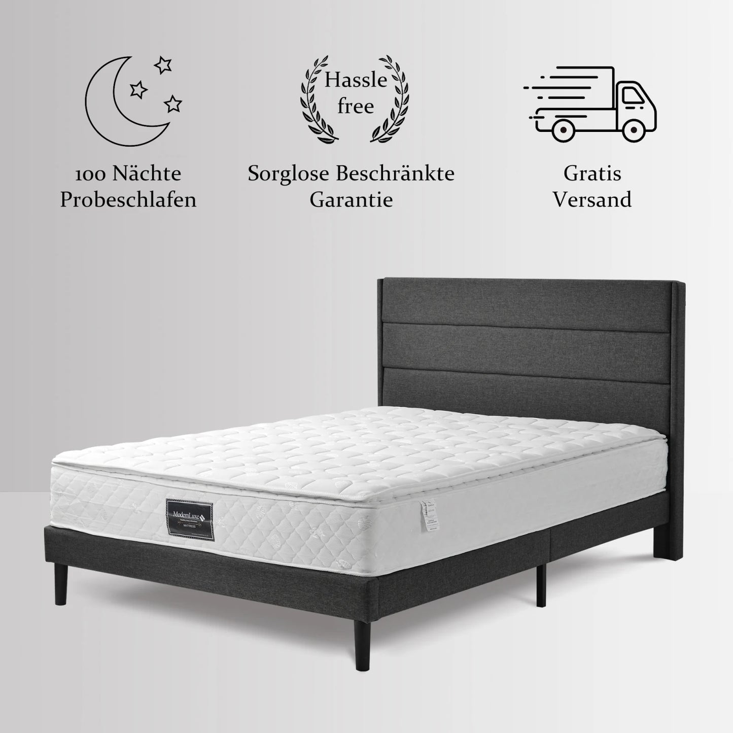 Rosahqnda spring core mattress 7-zone cold foam mattress pocket feathers quipped microfiber cover H3 hardness 25 cm height
