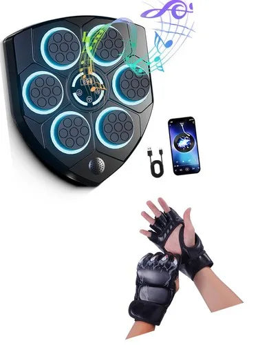 Muziek Boxing Machine – Bokstrainer – Punching Ball – Boksdoel – Fitness Trainer – Bluetooth Verbinding – 3 Snelheidsstanden – Led Display