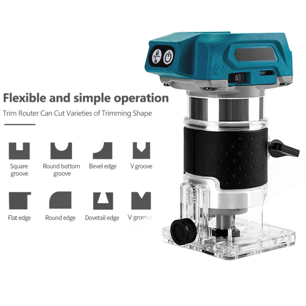 Borstelloze Houten - Router Machine - Houtbewerking Elektrische - Trimmer - Houten Carving Malen Snijdende - Power Tools -  30000RPM -  2 Batterijen