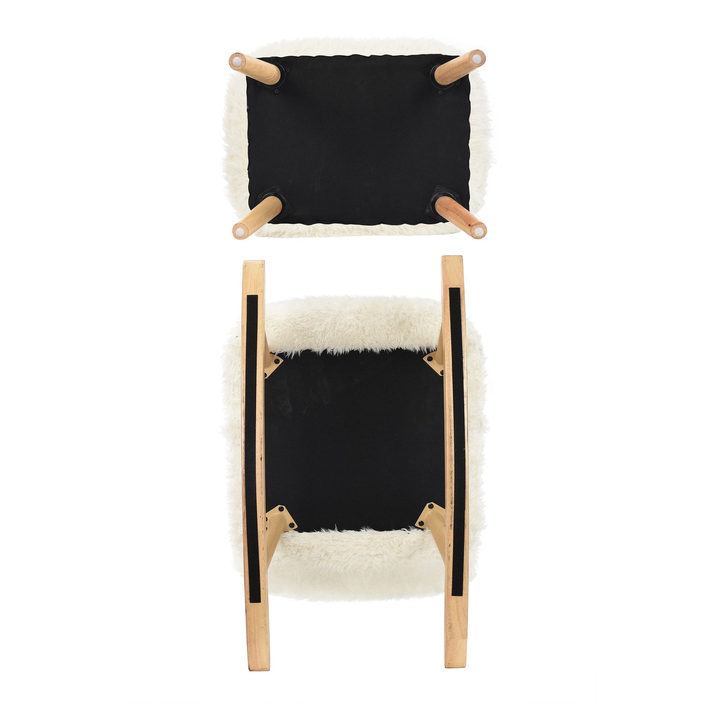 Fauteuil – Relaxstoel – Loungefauteuil – Leunstoel – Zitzak – Cashmere Bekleding – Massief Houten Poten – Inclusief Voetsteun