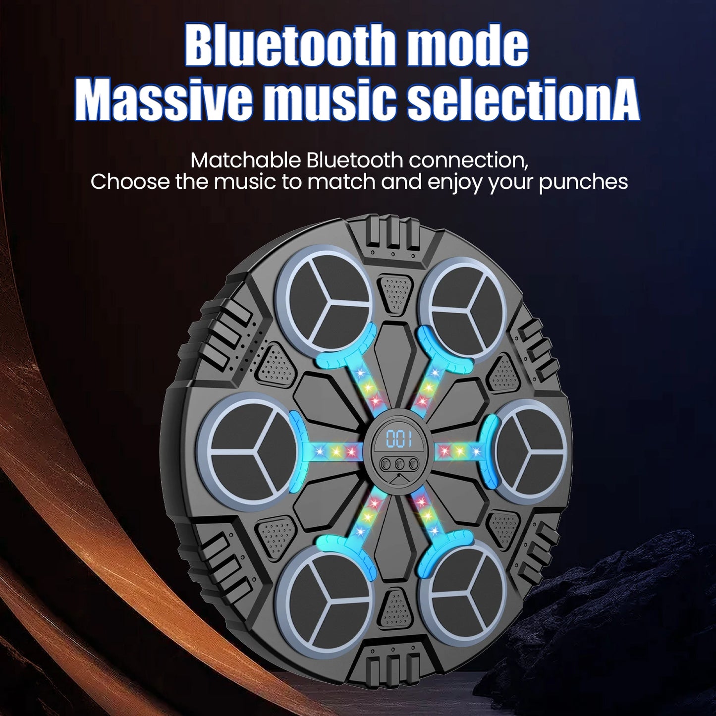 Muziek Boxing Machine – Bokstrainer – Punching Ball – Boksdoel – Fitness Trainer – Bluetooth Verbinding – 3 Snelheidsstanden – Led Display