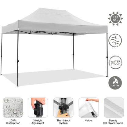 Partytent - Pop-Up Partytenten - Easy up Tent - Vouwtent - Party Tent Opvouwbaar - 3x4.5m - Canopy Tent - Waterdichte - voor Tuin Evenementen - en Feesten - Zonwering - voor Feest - Tuin - Camping of Markt - Wit