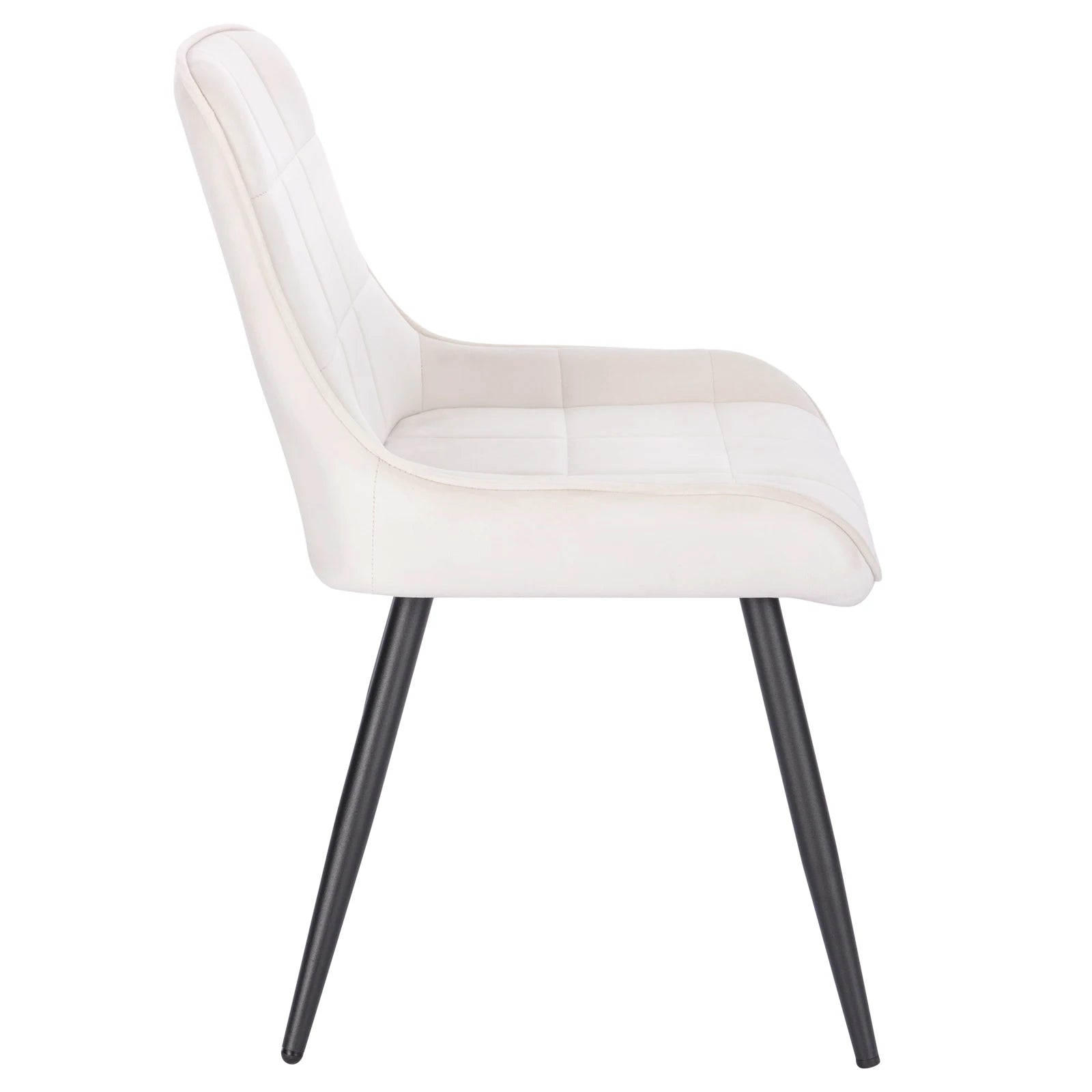 Eetkamerstoelen - Set van 4 - Ergonomische Fluwelen Keukenstoelen - Scandinavische Stijl - Crèmewit - 52 x 51 x 81,5 cm 2