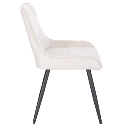 Eetkamerstoelen - Set van 4 - Ergonomische Fluwelen Keukenstoelen - Scandinavische Stijl - Crèmewit - 52 x 51 x 81,5 cm 2