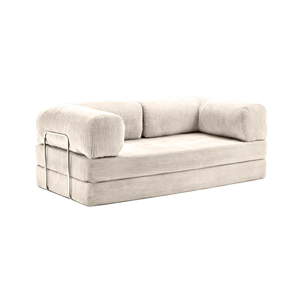 Bankstel – Zitting – Sofa – Hoekbank – Slaapbank – Modulair Ontwerp – Luxe Velvet Bekleding – 200 cm Tweezits – Off-white