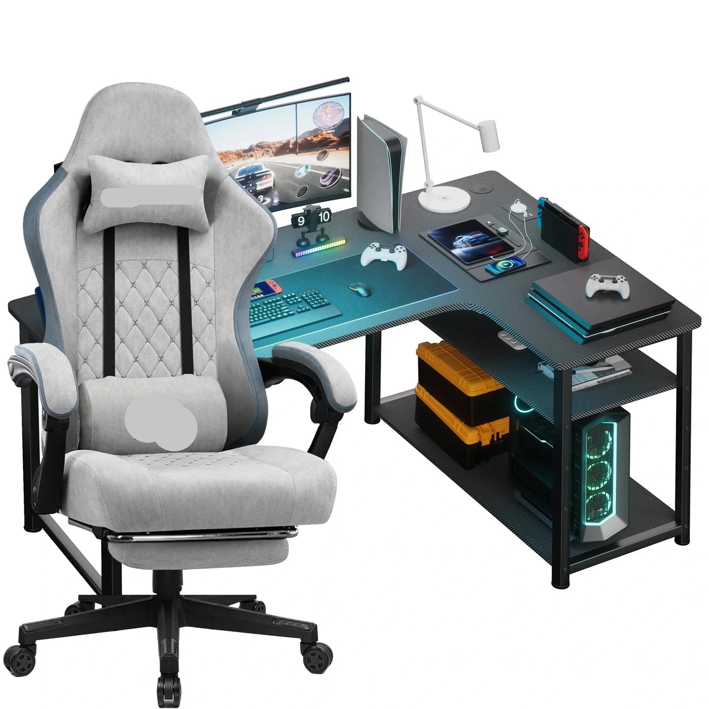 Gamestoel – Gaming Stoel – Bureaustoel – Game Stoel – Gaming Chair – Verstelbare Zithoogte – 360° Draaibaar Met Zwenkwielen