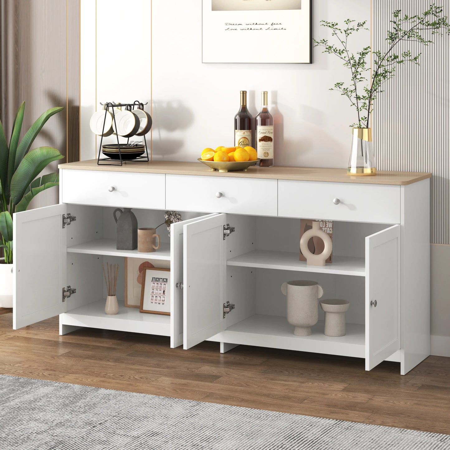 Buffetkast – Dressoir – Opbergkast – Keukenkast – Eetkamerkast – 160 Cm Breed – Duurzaam MDF