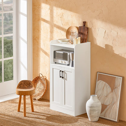 SoBuy FSB47-W Sideboard with 2 shelves and 2 doors microwave wardrobe dresser Kitchen wardrobe hallway wardrobe side wardrobe