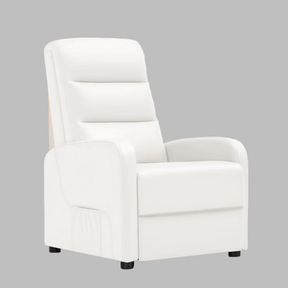 Relaxstoel - Relaxstoelen - Stoelen - Loungestoel - TV Stoel - met Voetsteun - en Kussen - Verstelbare Rugleuning - Comfortabele - PU Leer - 160° Ligstand - Voor Woonkamer - Slaapkamer - Thuisbioscoop - Wit