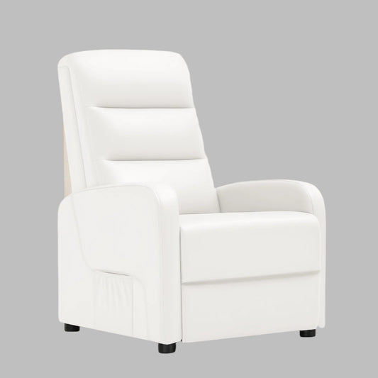 Relaxstoel - Relaxstoelen - Stoelen - Loungestoel - TV Stoel - met Voetsteun - en Kussen - Verstelbare Rugleuning - Comfortabele - PU Leer - 160° Ligstand - Voor Woonkamer - Slaapkamer - Thuisbioscoop - Wit