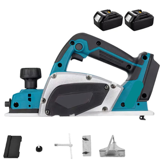 Schaafmachine - Elektrische Schaaf - Parallelgeleider - Opvangzak - Draadloze Elektrische Houtfrees - 1200W - 15000RPM - Brushless Motor - Houtbewerking Schaaf- en Freesmachine - 2 Accu