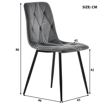 Eettafel Set – Eettafel Met Stoelen – Tafel En Stoelen – Velours Stoelen – Ruimtebesparend – Draagkracht 150 Kg - Zwart