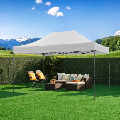 Paviljoen - Tuinpaviljoen - Partytent - Tuintent - Pop-up Kliksysteem - Stabiel - Vouwtent - met 4 Zijwanden - Opvouwbaar - Waterdicht - Winterbestendig - 50+UV-Bescherming - voor Tuin - Buiten - Achtertuin - 3 x 4.5 m - Wit - QUORE