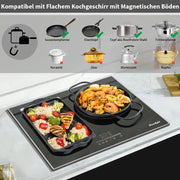 Inductie kookplaat - Induction Hob - Induction Cook Top - Inductie Fornuis - Elektrische Brander - Inductiekookplaat met frame - 60 cm - 3 platen - 6800W - Flexzone voor grill - Schuifbediening - Touch Control - Kinderbeveiliging - Zwart