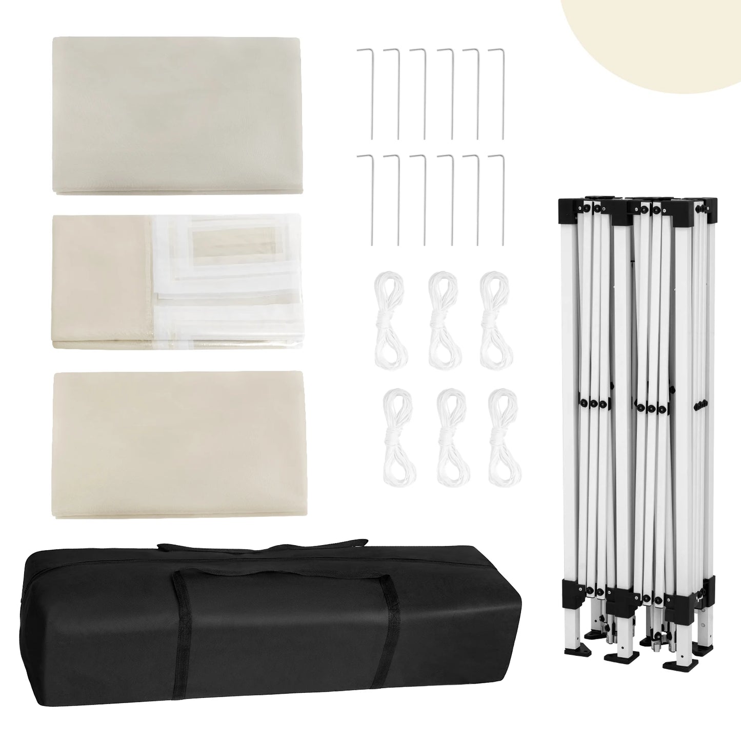 Pop-Up Tent – Tuinpaviljoen – Opblaasbare Tuintent – Buiten Shelter – 3x6 Meter – UV-Bescherming 98% – Verstelbare Hoogte - Beige