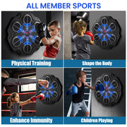 Music Boxing Machine - Music Boxing Machine voor de Muur - Gemonteerde Boks Trainer met Handschoenen & Bluetooth - Zwart