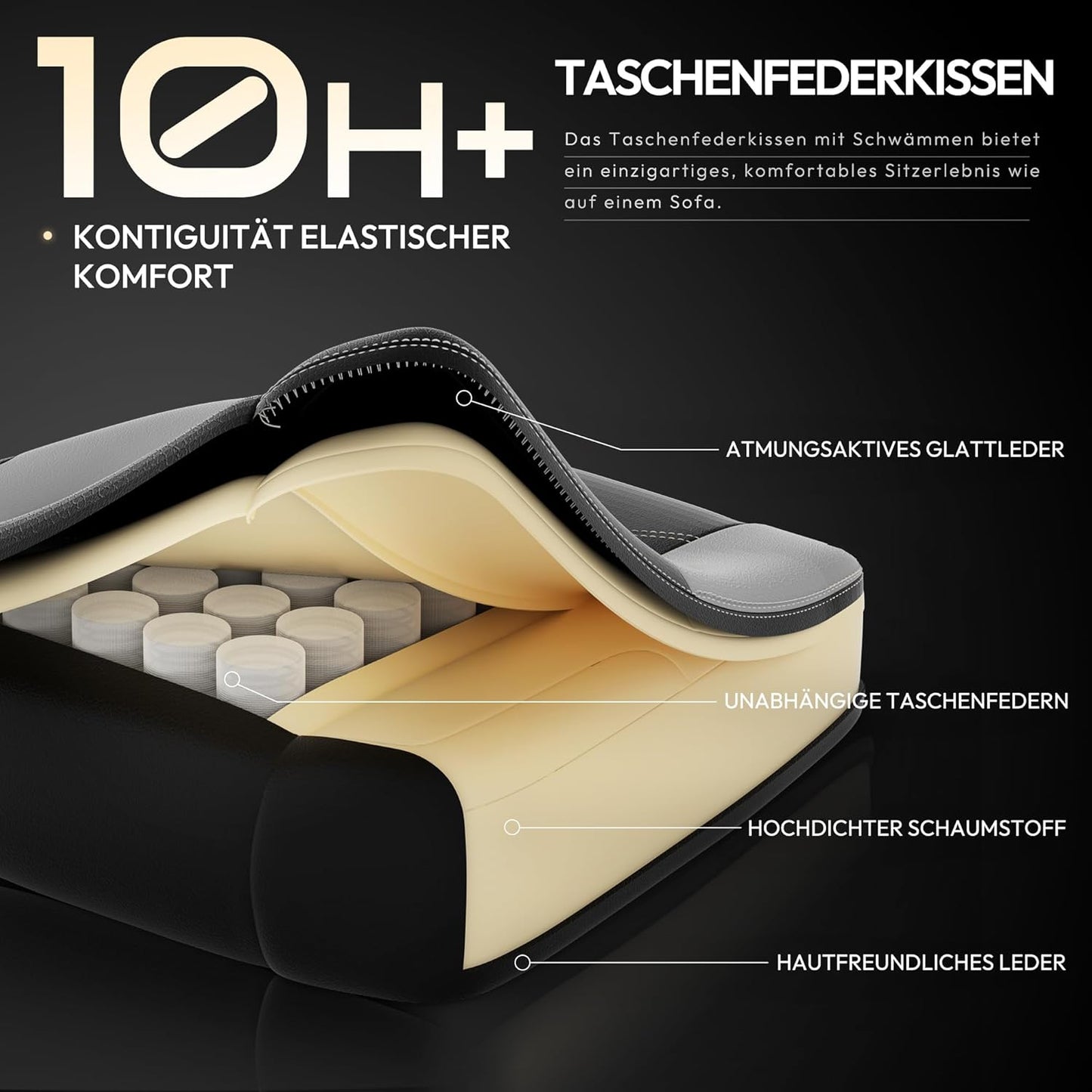 Gamingstoel – Gamerstoel – Bureaustoel – PC Stoel – Office Chair – Ergonomisch Met Veerkussen – Verstelbare Rugleuning & Opklapbare Voetensteun – Grijs - QUORE