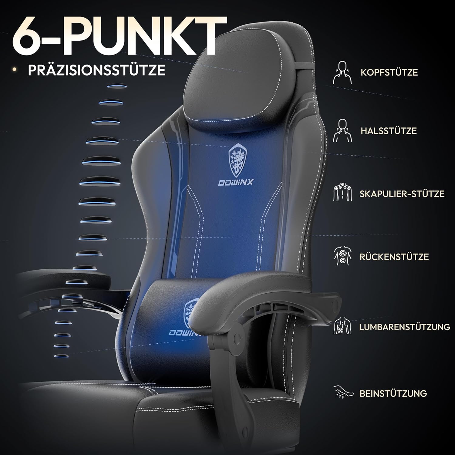 Gamingstoel – Gamerstoel – Bureaustoel – PC Stoel – Office Chair – Ergonomisch Met Veerkussen – Verstelbare Rugleuning & Opklapbare Voetensteun – Grijs - QUORE