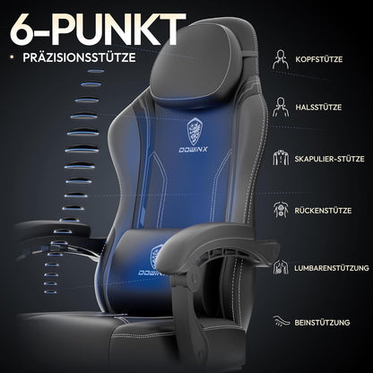 Gamingstoel – Gamerstoel – Bureaustoel – PC Stoel – Office Chair – Ergonomisch Met Veerkussen – Verstelbare Rugleuning & Opklapbare Voetensteun – Grijs - QUORE