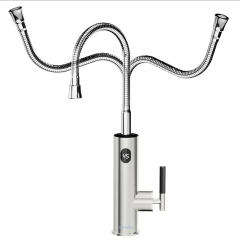 Briwellna - Electric kitchen faucet - Kitchen faucets kitchen faucet with pull-out spout - 220V - Heating tap - Electric instantaneous water heater with cord - Stainless steel