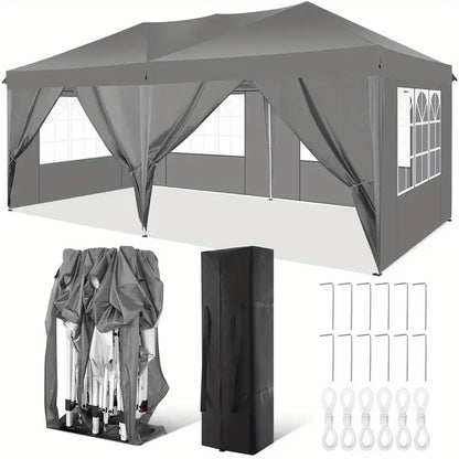 Pop-up Tent – Partytent – Zonnescherm – Pavillon – Vouwtent – 3,05x3,05 Meter – UV- en Waterbestendig Met Afneembare Zijwanden