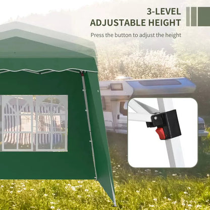 Paviljoen - Tuinpaviljoen - Partytent - Tuintent - Pop-up Kliksysteem - Stabiel Opvouwbaar - Waterdicht - Winterbestendig - met 2 Zijwanden - Oxford-stof - 2.89 x 2.89 m - Groen