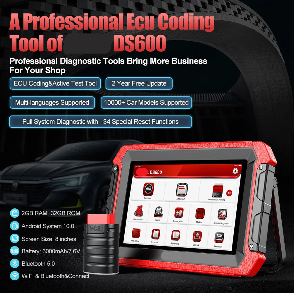 Autodiagnosetool – Diagnose Scanner – Foutcode Uitlezer – OBD2 Scanner – Auto Diagnosesysteem – 8 Inch Scherm – WiFi & Bluetooth Verbinding