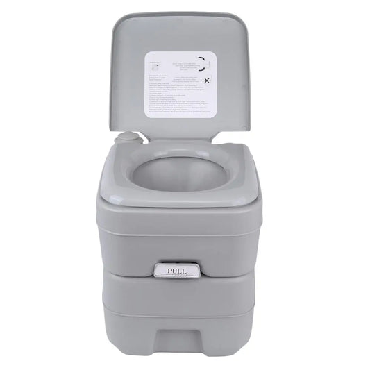 Draagbaar Campingtoilet – Chemisch Toilet 20L – Met Dubbel Spoelsysteem – Voor Caravan, Camper of Tent – Tot 130 kg Draagvermogen – Te Gebruiken met of zonder Chemicaliën