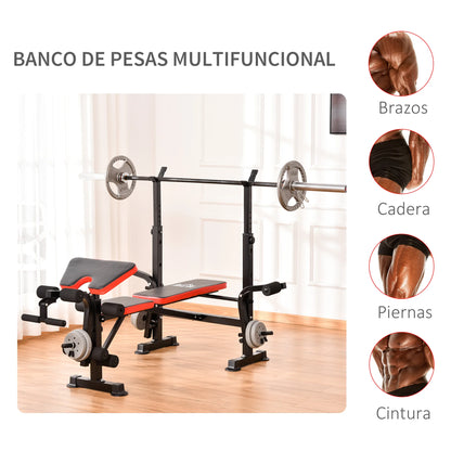 Fitnessbank – Krachtbank – Halterbank – Trainingsbank – Home Gym Bank – Verstelbare Rugleuning – Stevig Stalen Frame