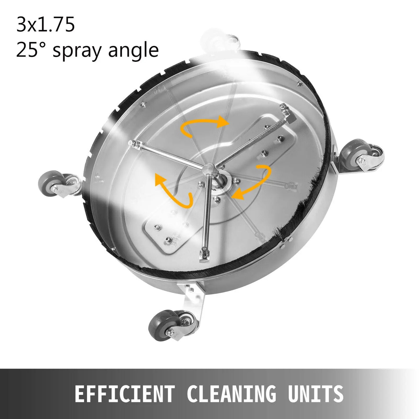 SucceBuy 18-24 Inch Flat Surface Cleaner W/ 3 Nozzle Stainless Steel 4000PSI Pressure Washer Rotating Flat Surface Cleaning - QUORE