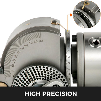 Verstelbare Verdeelkop – Indexering – Freesaccessoire – Precisiehulpmiddel – Machinegereedschap – Lasergegraveerde Schaal – Metalen Constructie